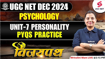 UGC NET Psychology Unit 7 | UGC NET Psychology Previous Year Questions | Mrinalini Mam
