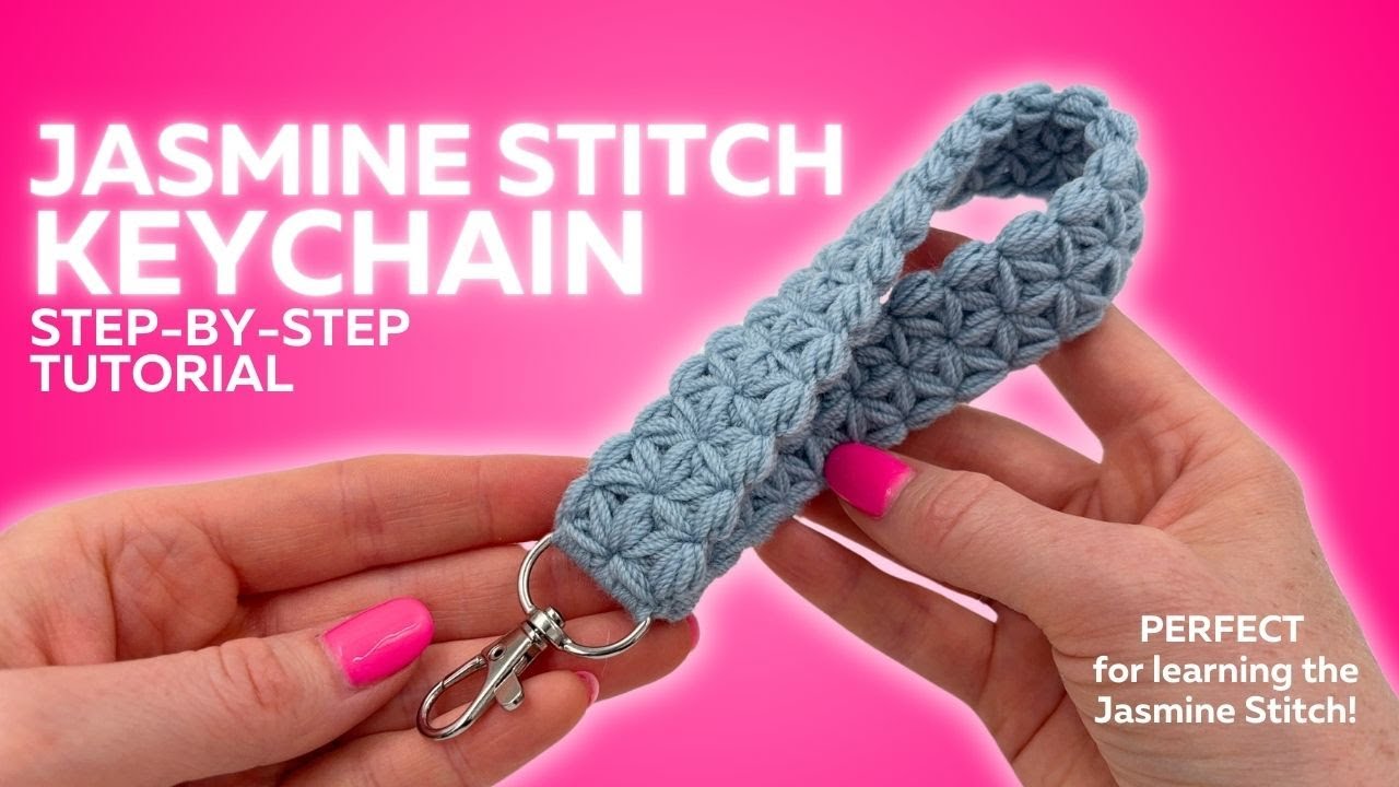 How to Crochet a Jasmine Stitch Keychain | Perfect for FIRST-TIMERS 🌸