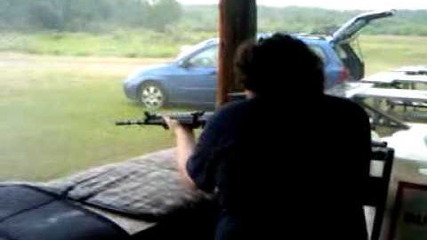 William Clark shooting a gun