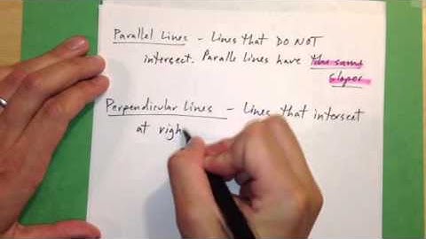 A.3.10 - Notes - Horizontal/Vertical Lines; Parallel/Perpendicular Lines