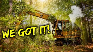 Will it start? Old John Deere excavator in middle of trees!