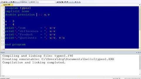 Data types in Fortran