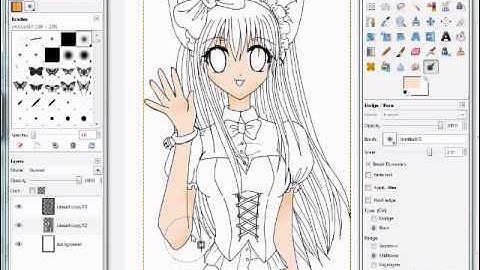 Coloring Anime Drawings on Gimp - Part 2 - Skin