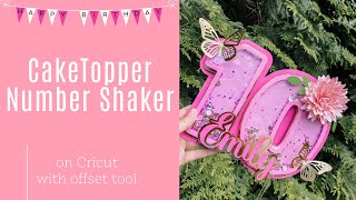 Caketopper number shaker | On Cricut design space with offset tool