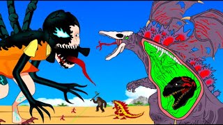 Evolution Of Shin Godzilla - SKULLCRAWLER Vs BOSS DOLL Venom Playing Squid Game | 어몽어스 오징어 게임