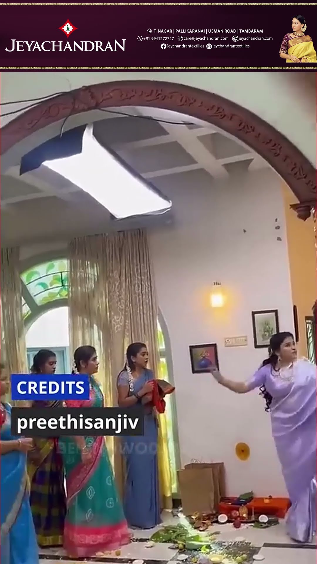 OMG ? தாம்பூல தட்டு, பழம், புடவைனு வீசி அடிச்சு கத்திய Preethi, Moondru Mudichu Serial BTS