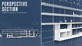 Blueprint Perspective Section in Photoshop