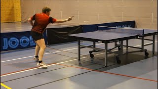 Table tennis footwork training. Chinese penhold RPB. Falkenberg (with 120fps slow motion).