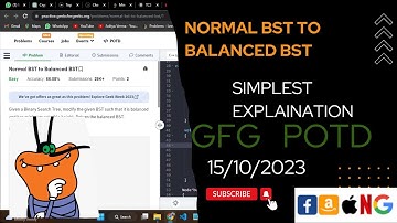 Normal BST to Balanced BST | gfg potd today | POTD | GFG Problem of the Day | C++ | @CodeThurst