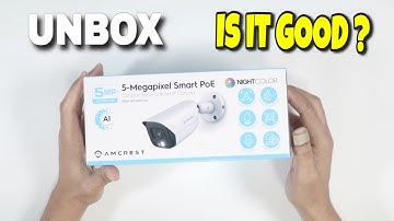 Amcrest 5MP IP PoE AI Camera w/ 49ft Color Night Vision [IP5M-B1276EW-AI] Unboxing.