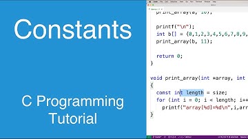 Constants | C Programming Tutorial