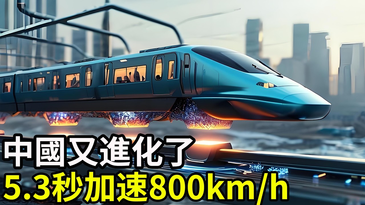 這不是慢放，中國又進化了，高速磁懸浮列車，5.3秒加速到每小時800公里，而且瞬間刹停！你敢去嘗試嗎？