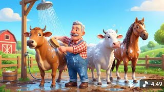 Old MacDonald's Cows Have a POOL PARTY Bath! 🐄🏊💦 | Funny Farm Story for Kids