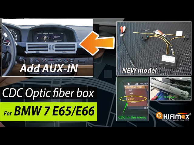 BMW 7 series E65 E66 CDC Simulate Optical Fiber Box add AUX-IN auxiliary  for E65 E66 solved no sound 