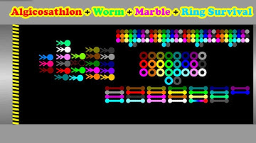 Algicosathlon + Marble + Worm + Rings (Survival Race in Algodoo) - Thc Game Mobile