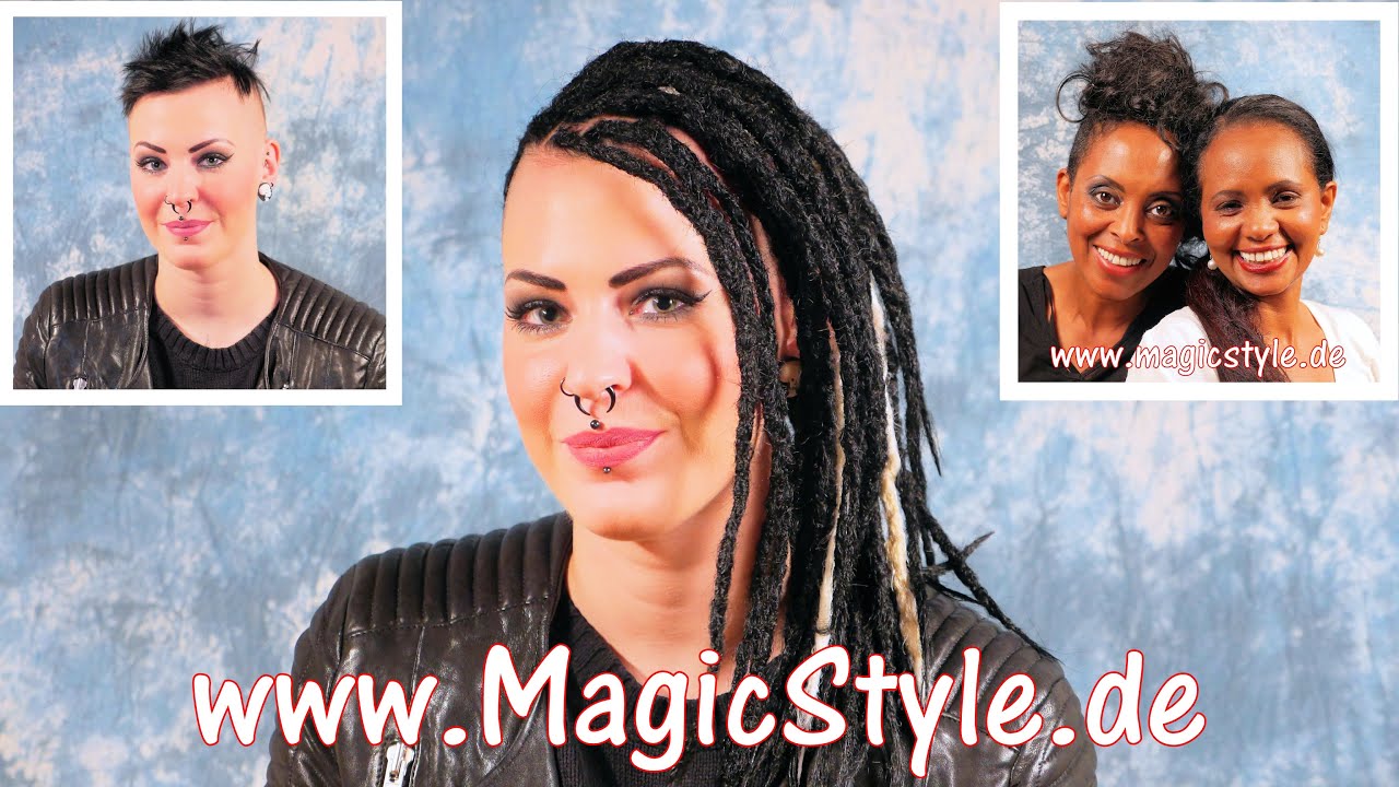 Kristinas Cooler Look Schwarze Dreadlocks Mit Weissen Highlights Undercut Und Piercings