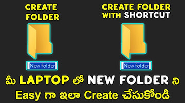 How to Create New Folder in Windows Pc or Laptop in Telugu - Create Folder With Keyboard Shortcut