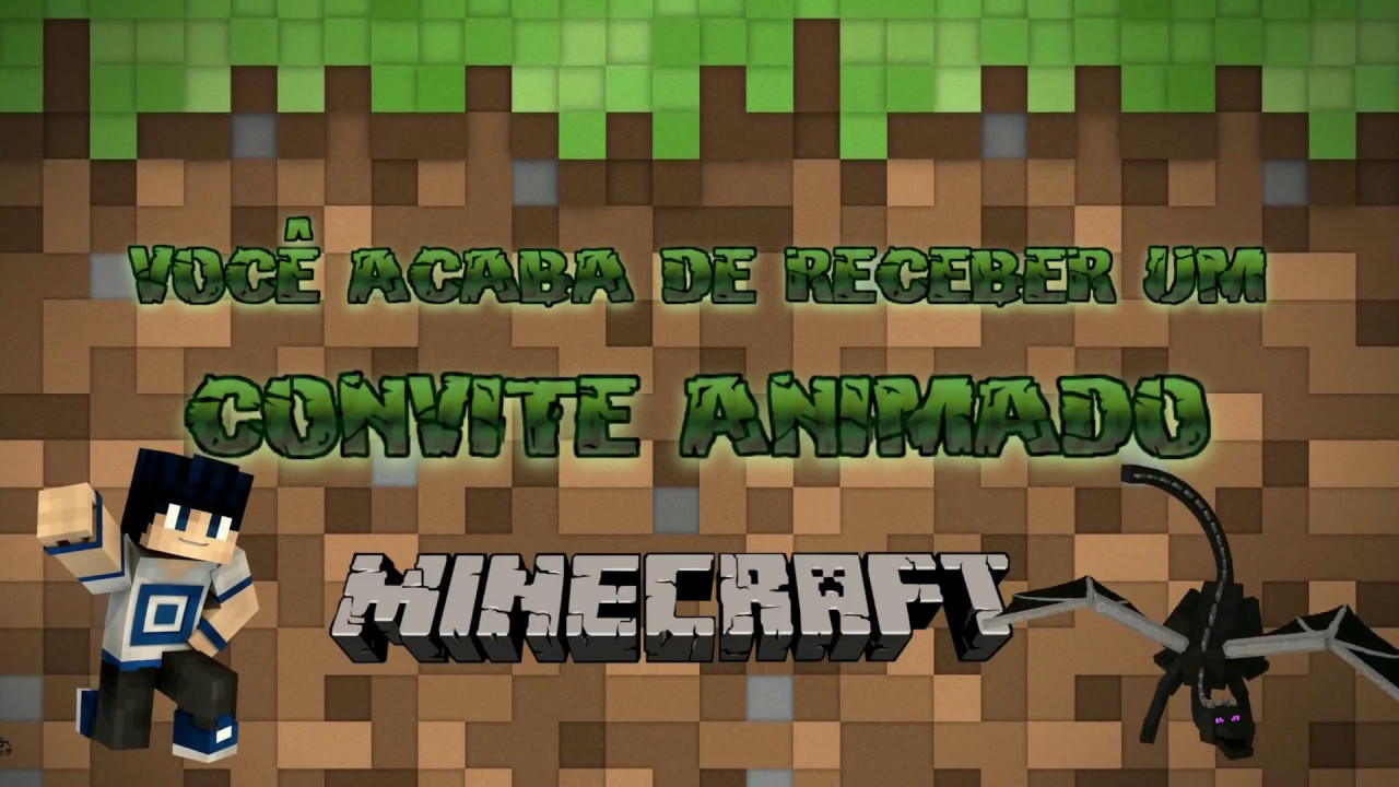 Convite online minecraft editar grátis