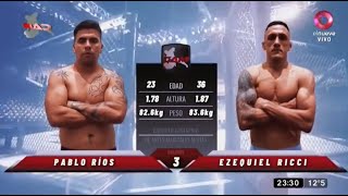 Pelea estelar de la noche: Pablo "el destructor" Ríos Vs. Ezequiel "el chino" Ricci