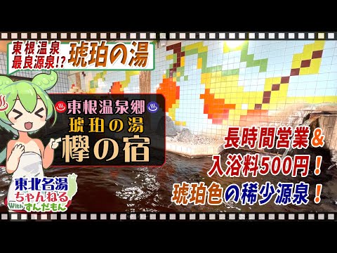 【琥珀の湯 欅の宿】《さくらんぼ東根温泉》東北の名湯をずんだもんが解説! 施設情報や成分表など訪れる前に役立つ情報もり沢山で紹介するのだ!【東北名湯ちゃんねる】