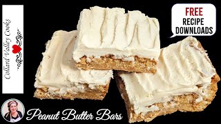 Chewy Peanut Butter Bars - Old School Lunchroom Favorite - Mama's Southern Recipes