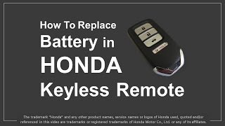 How to Replace Battery in Honda Keyless Remote