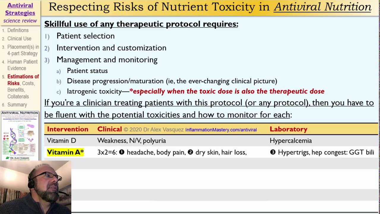 Toxicity, overdose [improved] Vitamin D, Vitamin A, Selenium, Zinc, NAC, Acetylcysteine