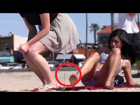 Funny Pee On People (with bottle) Prank - Beach Edition