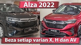 Perodua Alza 2022 — Beza antara varian X, H dan AV