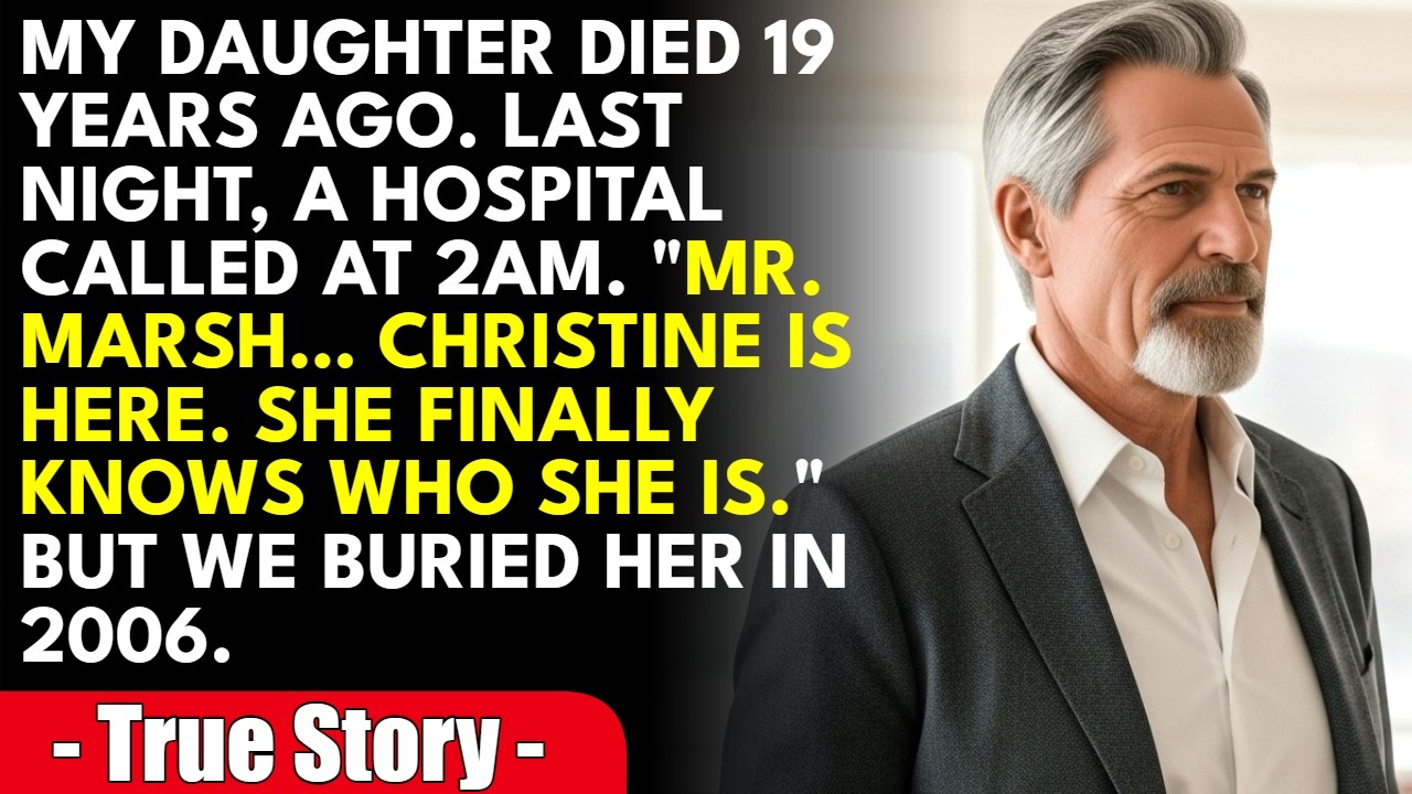 The call came at 2:17 in the morning. I thought I was dreaming until the nurse said, "Mr. Marsh, we believe she may be your daughter. Her name is Christine." But my daughter died nineteen years...