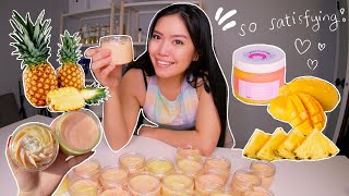 🧸 small business diary vlog 🥭making pineapple mango body scrub 🍍🥭