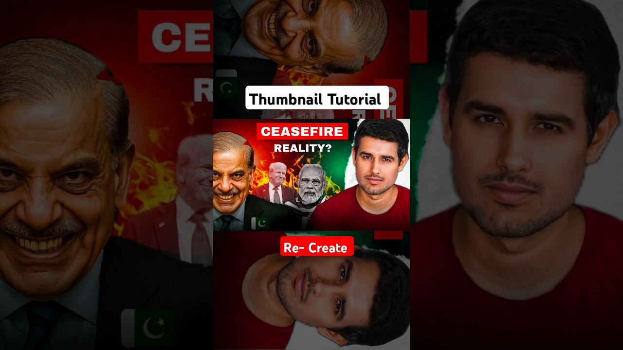 CEASEFIRE REALITY? || @dhruvrathee thumbnail re- create #graphicdesign #thumbnail