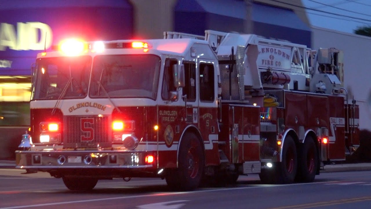 Glenolden Fire Company Tower 5 Responding YouTube