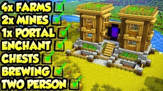 Minecraft 2 Player Survival House Tutorial (How to Build)