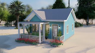 Charming Small House Design 6 x 6 meters ( 380 Sqft ) - Free Floor Plan