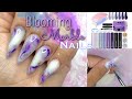 Blooming Smokey Marble Nails | Hard Gel White Nails | Stiletto Nails