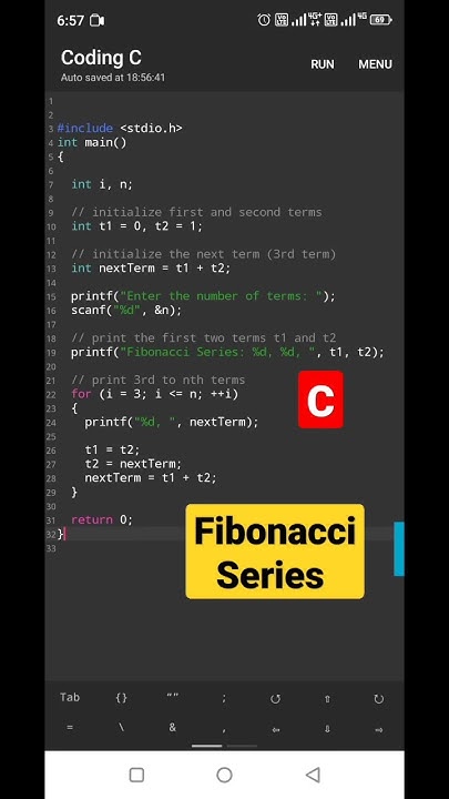 C Program To Print Fibonacci Series . #switchcoder #cprogram - YouTube