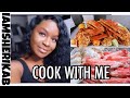 VLOG: HOW TO DESHELL A SEAFOOD BOIL!! KING CRAB LEGS + SEAFOOD BOIL MUKBANG