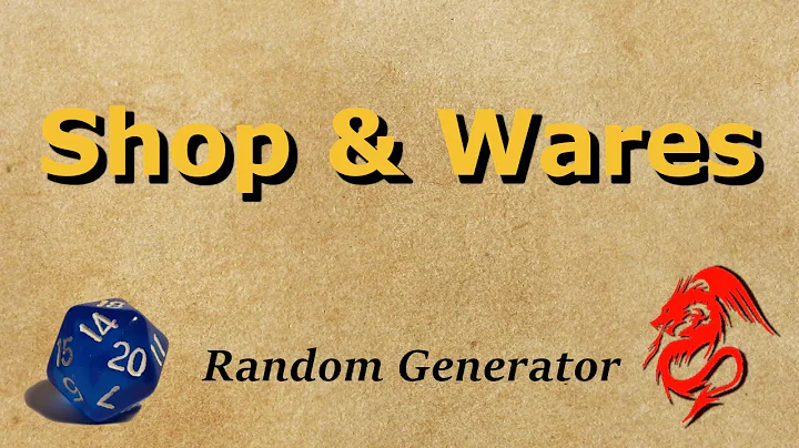 Generiere Läden und Bestand für D&D - Shop Generator