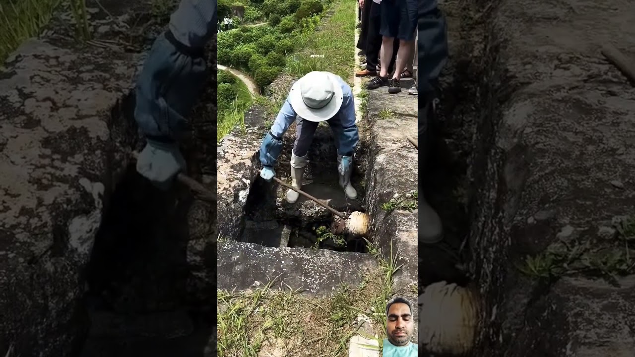 this guy opens the waterfall pipe