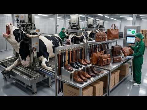From Giant White Bull Hide to Luxury Belts, Shoes & Bags  Inside a Modern Leather Factory