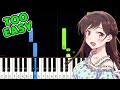 Centimeter - Kanojo, Okarishimasu! / Rental Girlfriend OP - EASY Piano Tutorial [animelovemen]