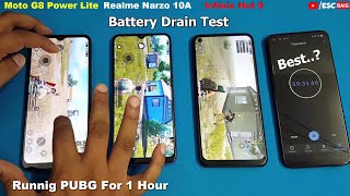 5000mAh Battery Drain & Charging Test Realme Narzo 10a Vs Moto G8 Power Lite vs Infinix Hot 9