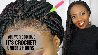 HOW TO CROCHET BOX BRAIDS TUTORIAL, FREE PARTING