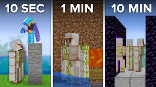 Minecraft Iron Farm In 10 SECONDS, 1 Minute &amp; 10 Minutes