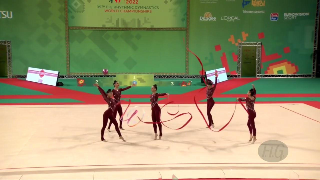 Georgia (GEO) - 2022 Rhythmic Worlds, Sofia (BUL) - Qualifications 3 Ribbons + 2 Balls