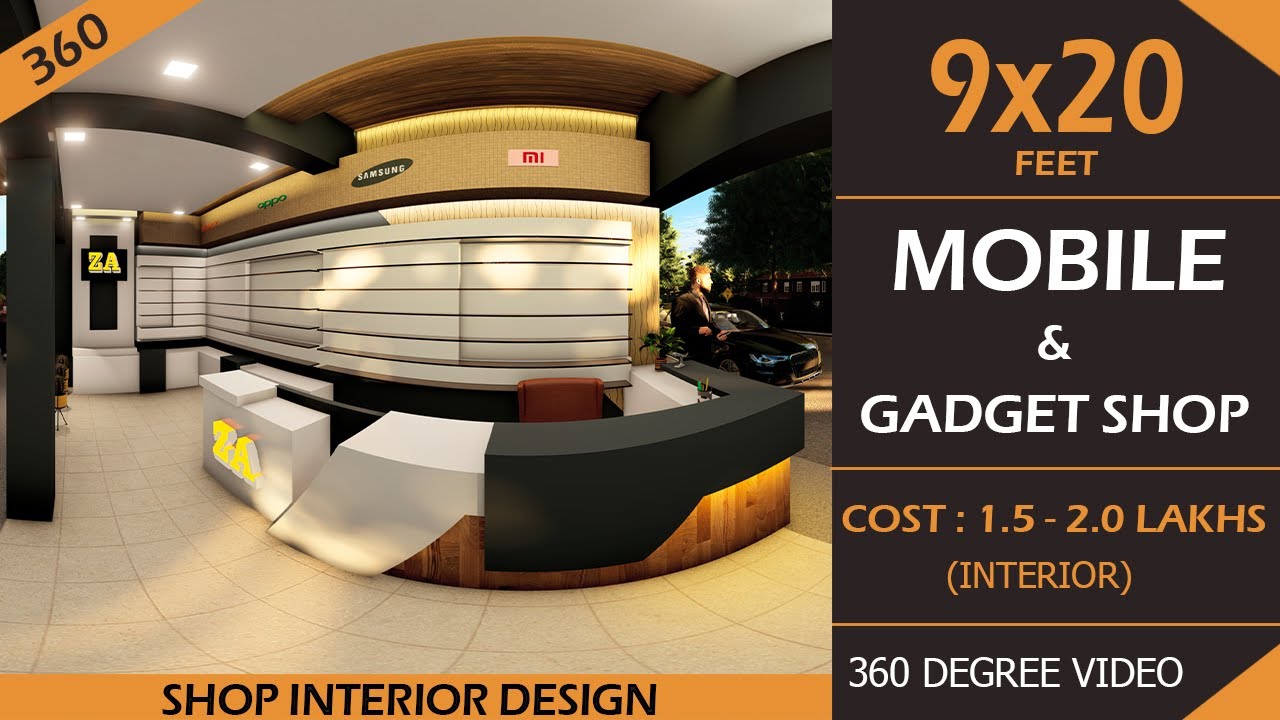 9x20 Mobile shop Corner Mobile shop interior design 2021 Modern