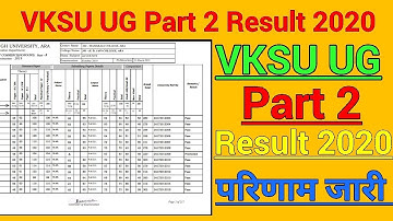 VKSU UG Part 2 Result 2020,  अपना चेक करे!