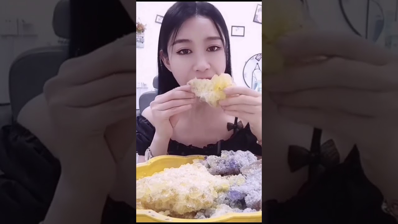 ASMR matcha shave ice bites 