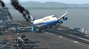 B747 Jet CRASH LANDS on Navy Carrier – Unreal Emergency! | XP11